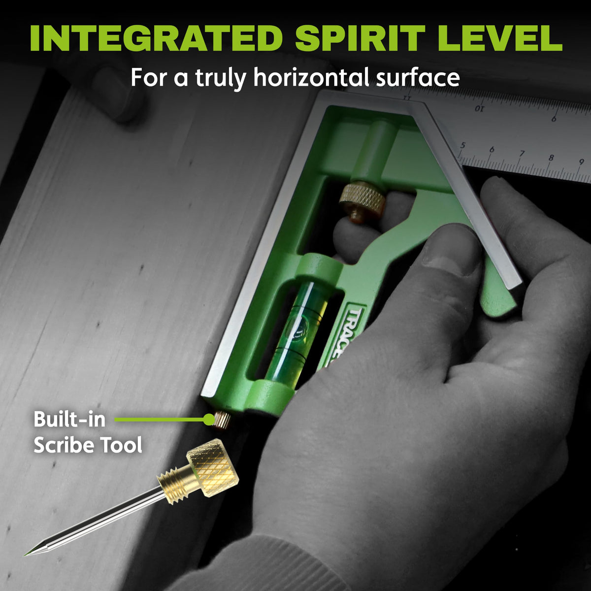 TRACER 12 inch Combination Square with Level and Scribe Tool Combo Square