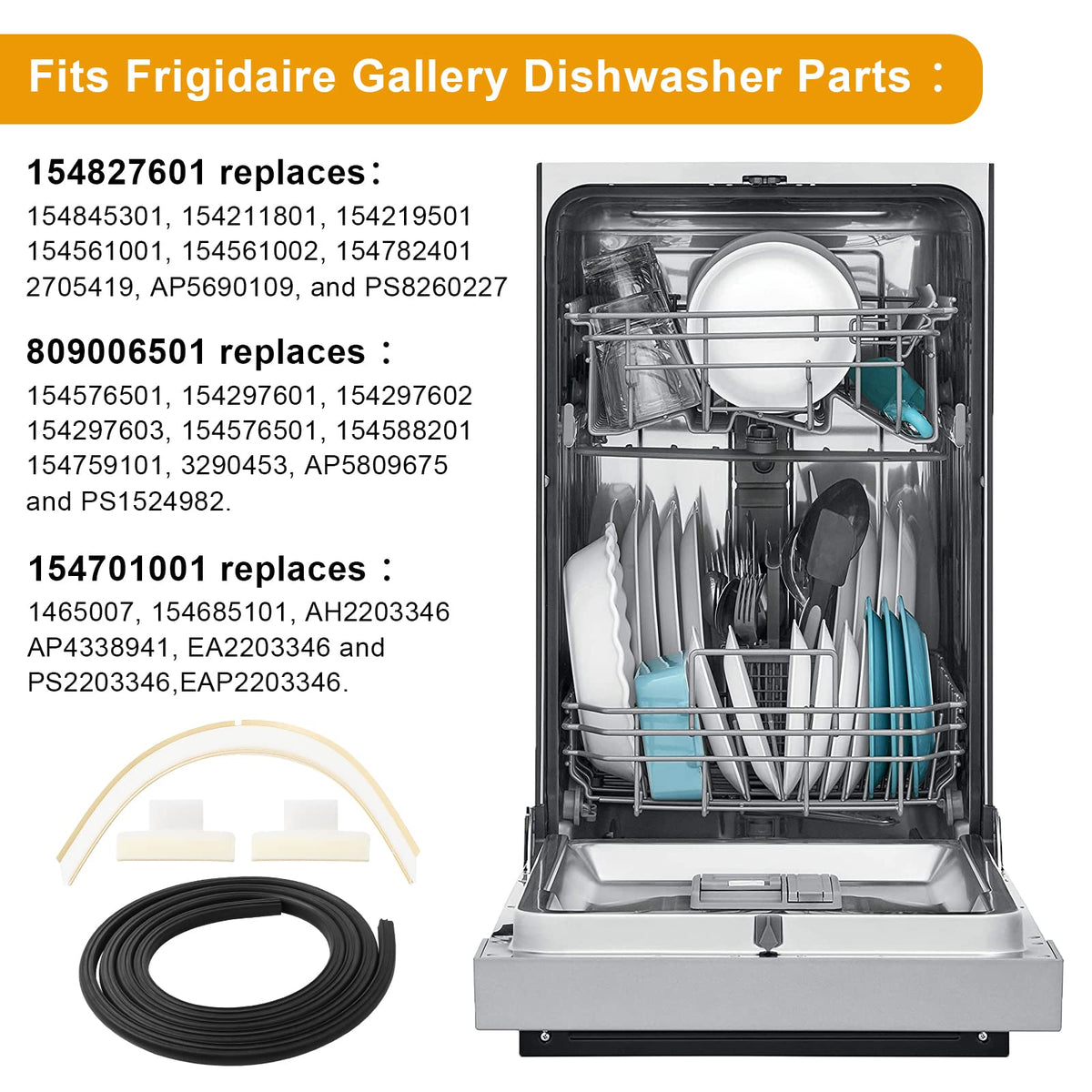 154827601 for Frigidaire Dishwasher Door Gasket Se