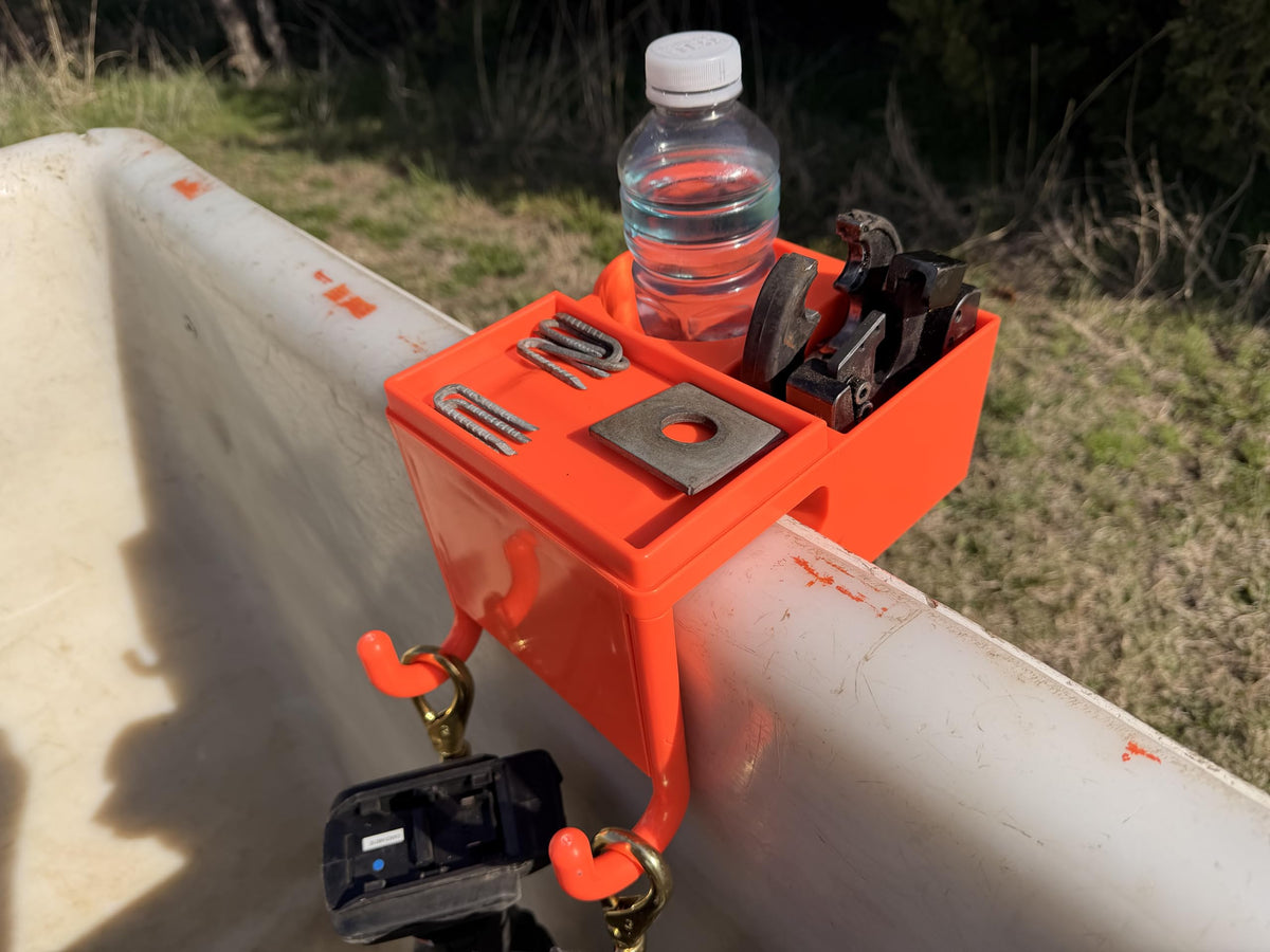 LINE WORK BUCKET PRODUCTS The 4N1 Bucket Truck Tool Organizer with Magnet, Bucket Hooks, Cup Holder and Storage