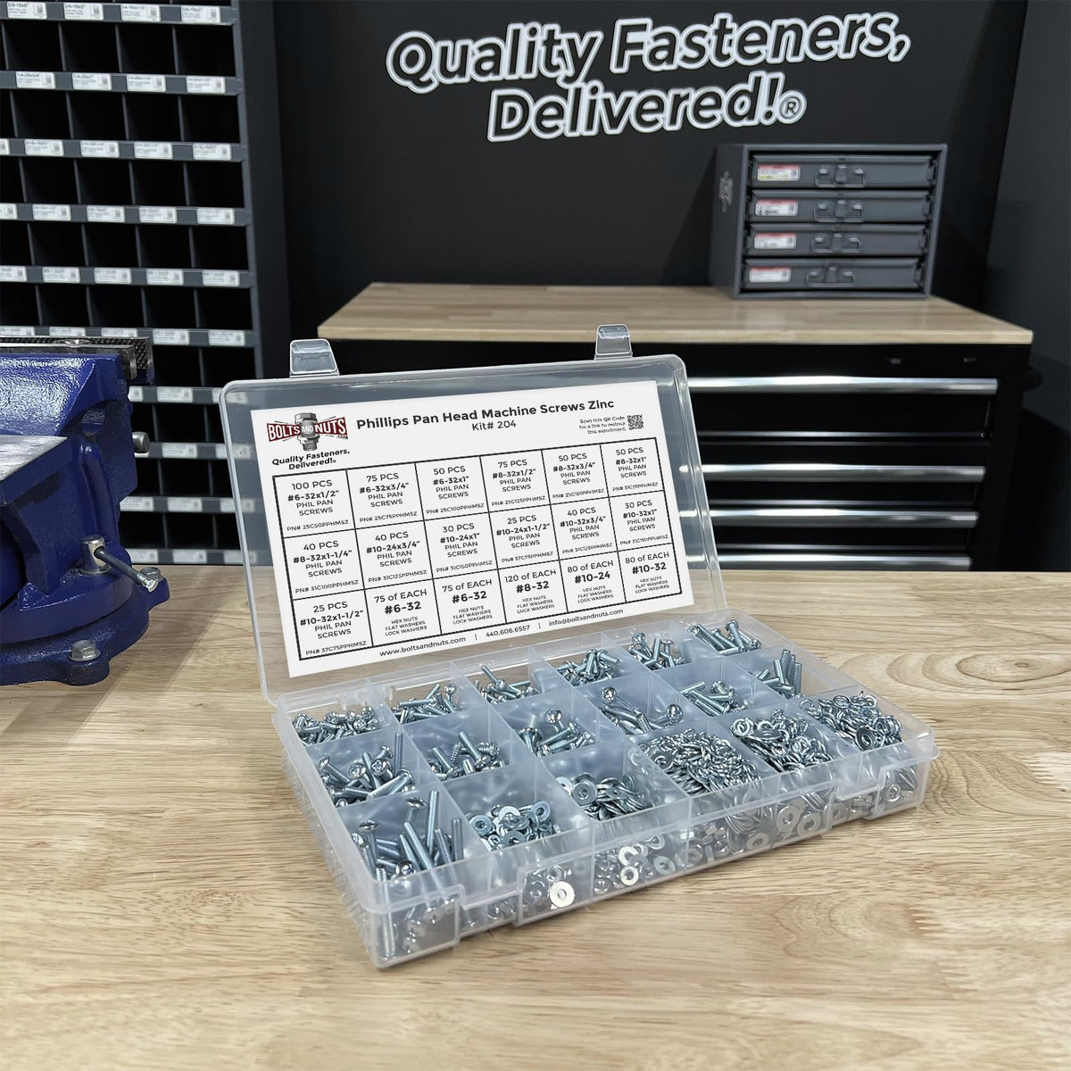 Phillips Pan Head Machine Screws Bolts Nuts Washers Assortment Kit - 1921 Pcs!