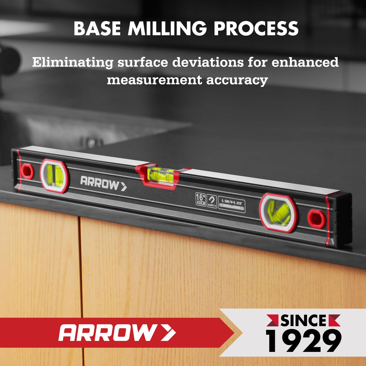 ARROW 16-Inch Level, Magnetic Torpedo Level for Construction, Carpentry