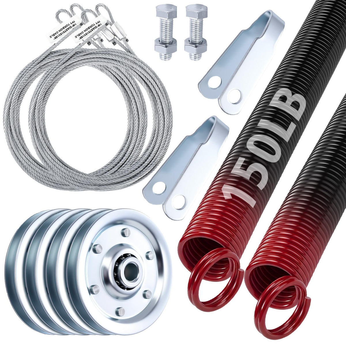 MorningRo Heavy-duty Garage Door Extension Springs Kit 150 lb Red