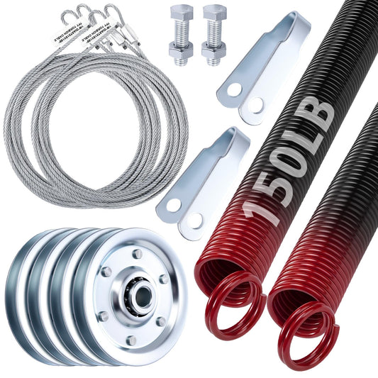 MorningRo Heavy-duty Garage Door Extension Springs Kit 150 lb Red