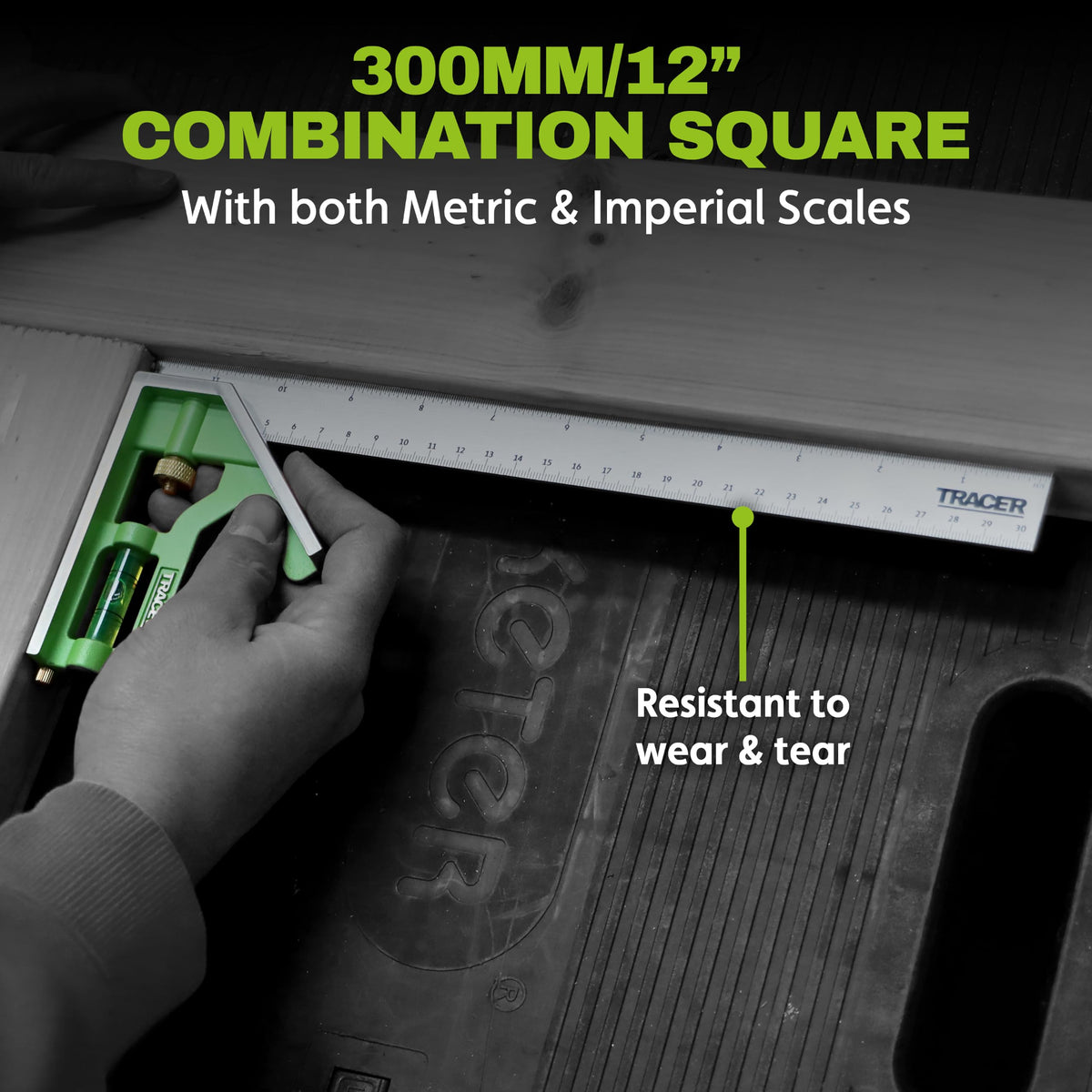 TRACER 12 inch Combination Square with Level and Scribe Tool Combo Square