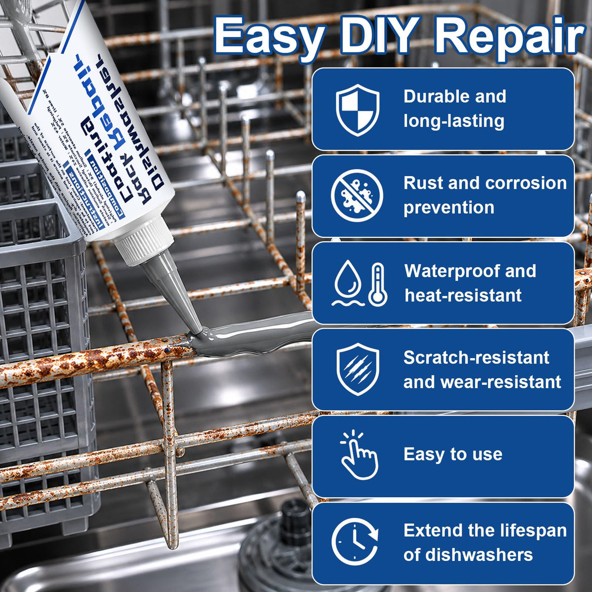GDDP 50ml Gray Dishwasher Rack Repair Coating, Wat