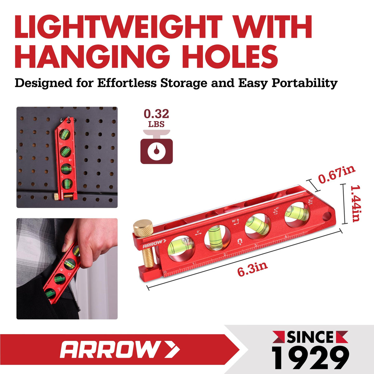ARROW 6.3-Inch Torpedo Level, Magnetic Leveler