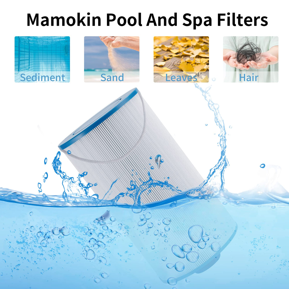 Mamokin 303279 Hot Tub Filter Replaces Filbur FC-2402, 5CH-37, PFF42TC-P4, 78460 and Lifesmart, AquaTerra, Fantasy, Freeflow, Simplicity, Bermuda, Aspire, Azure, Spa Filter-2 Pack