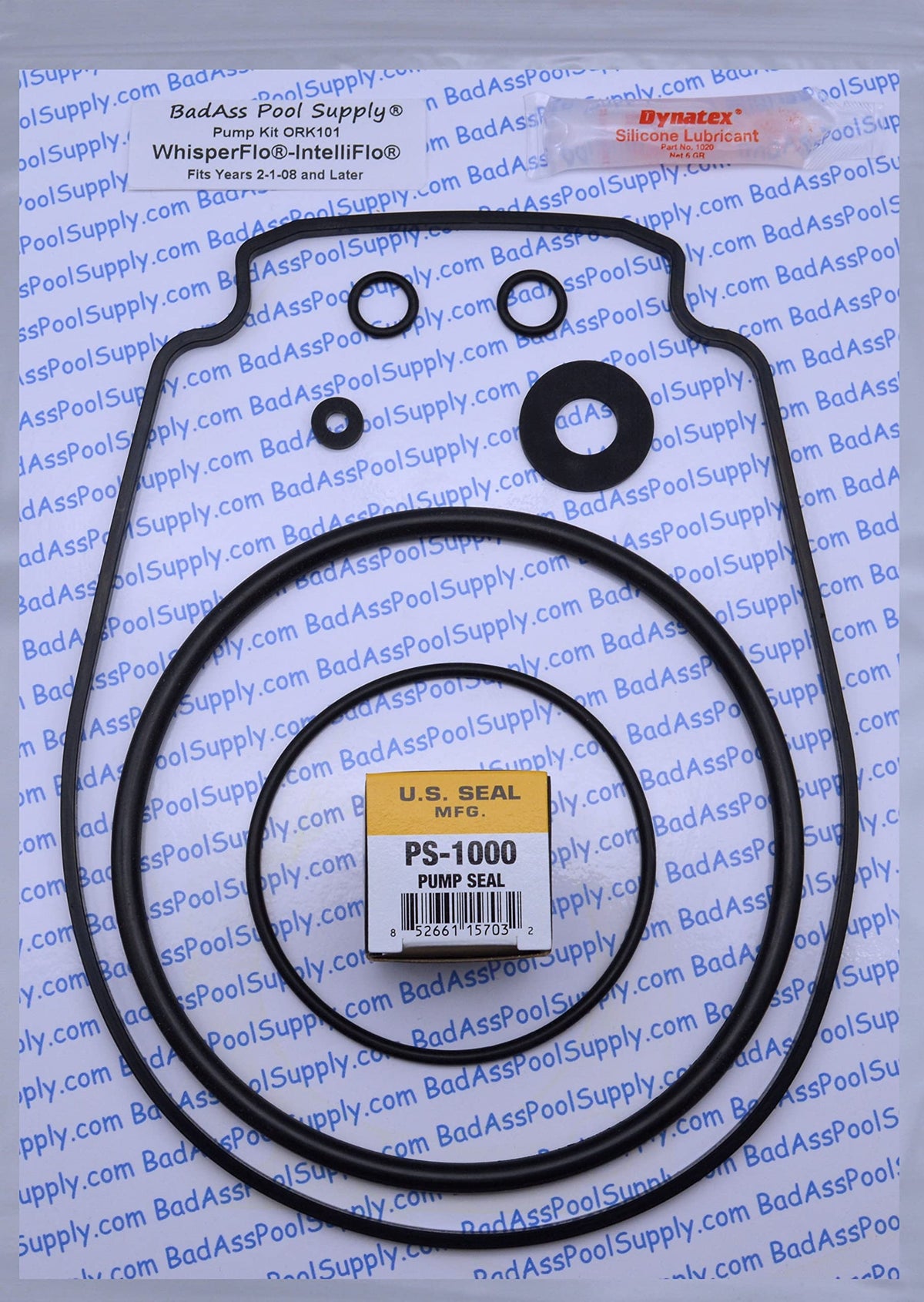 BadAss Pool Supply O-Ring Rebuild Repair Kit for Pentair WhisperFlo/IntelliFlo, Black Gasket, for Pumps Built 2-1-2008 and Later. This Includes the #1 Choice of Shaft Seals from US Seal Mfg.