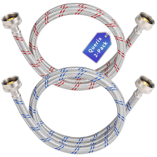 Querix 2-Pack 4Ft Washing Machine Hoses for All Wa