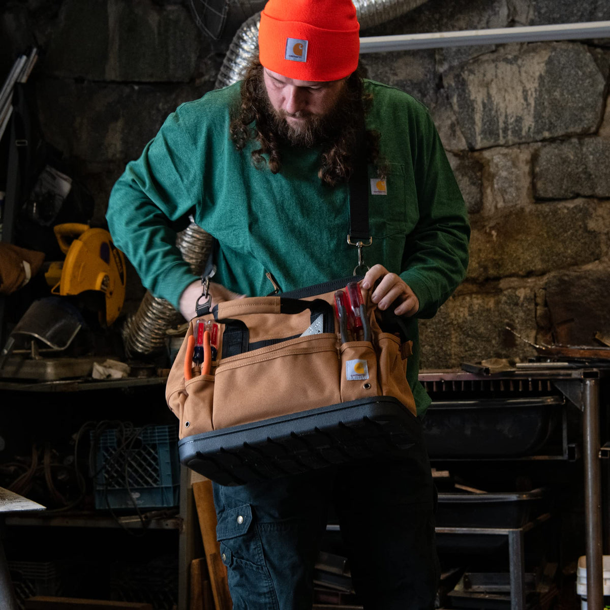 Carhartt 16-Inch Molded Base Heavyweight Tool Bag Carhartt Brown