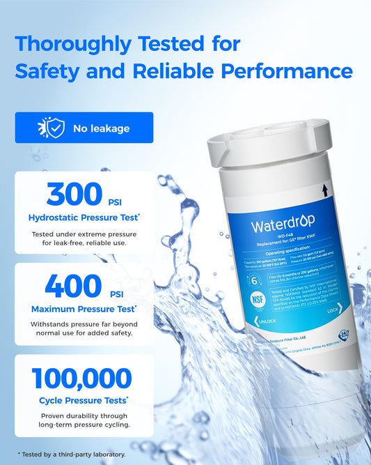 Waterdrop XWF Water Filter Replacement for GE® WR17X30702, 3 Pack, No chip