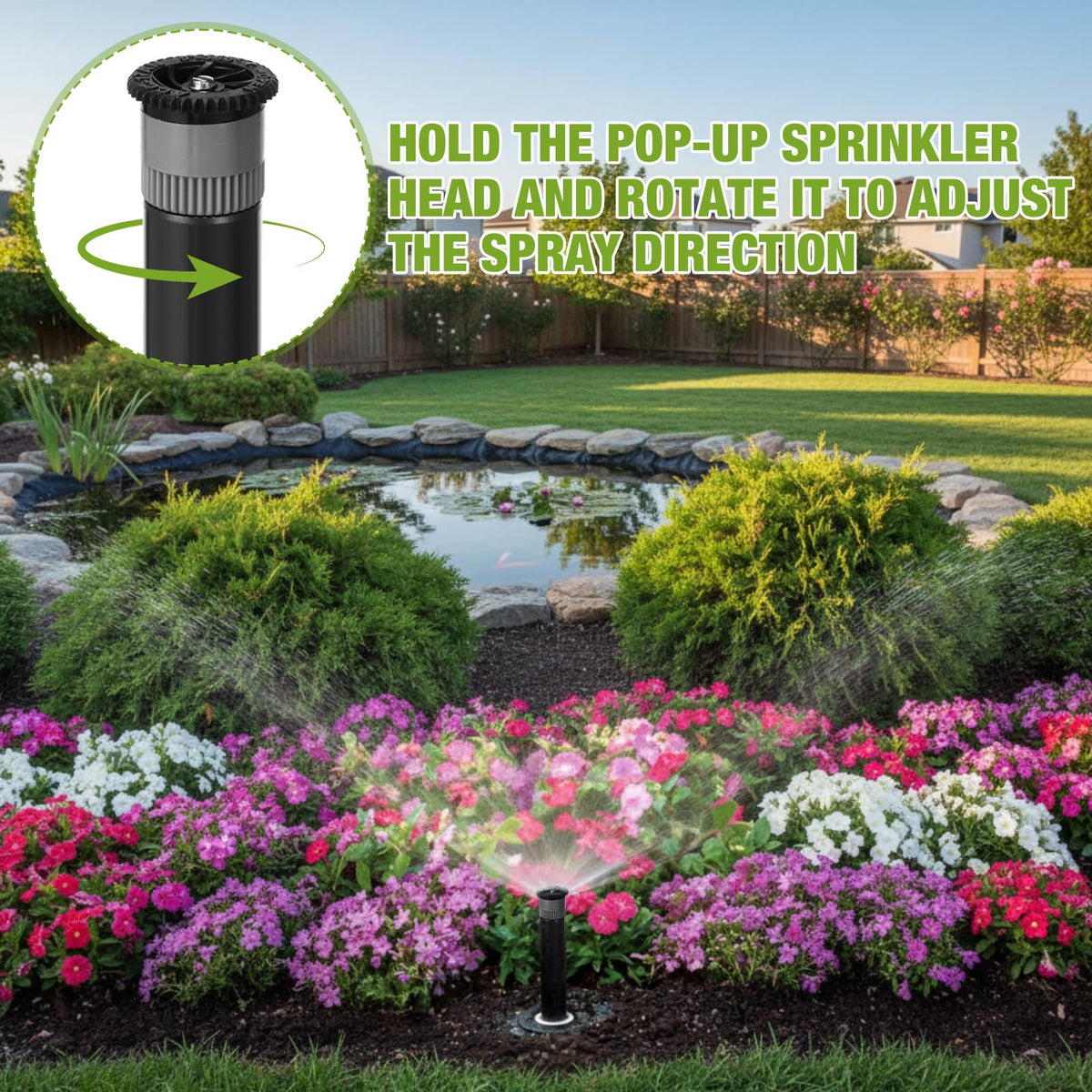 Chicmount 5 Pack 4 Inch Pop up Sprinkler Head Compatible with 1800 Series
