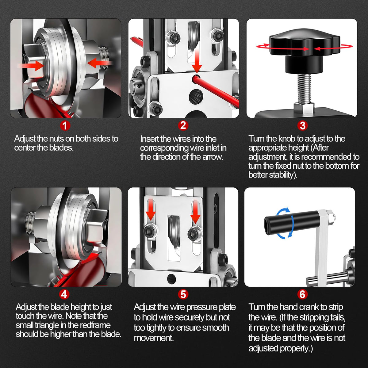 EXKRAEFT Manual Wire Stripping Machine, Gauge Wire 0.06-1''