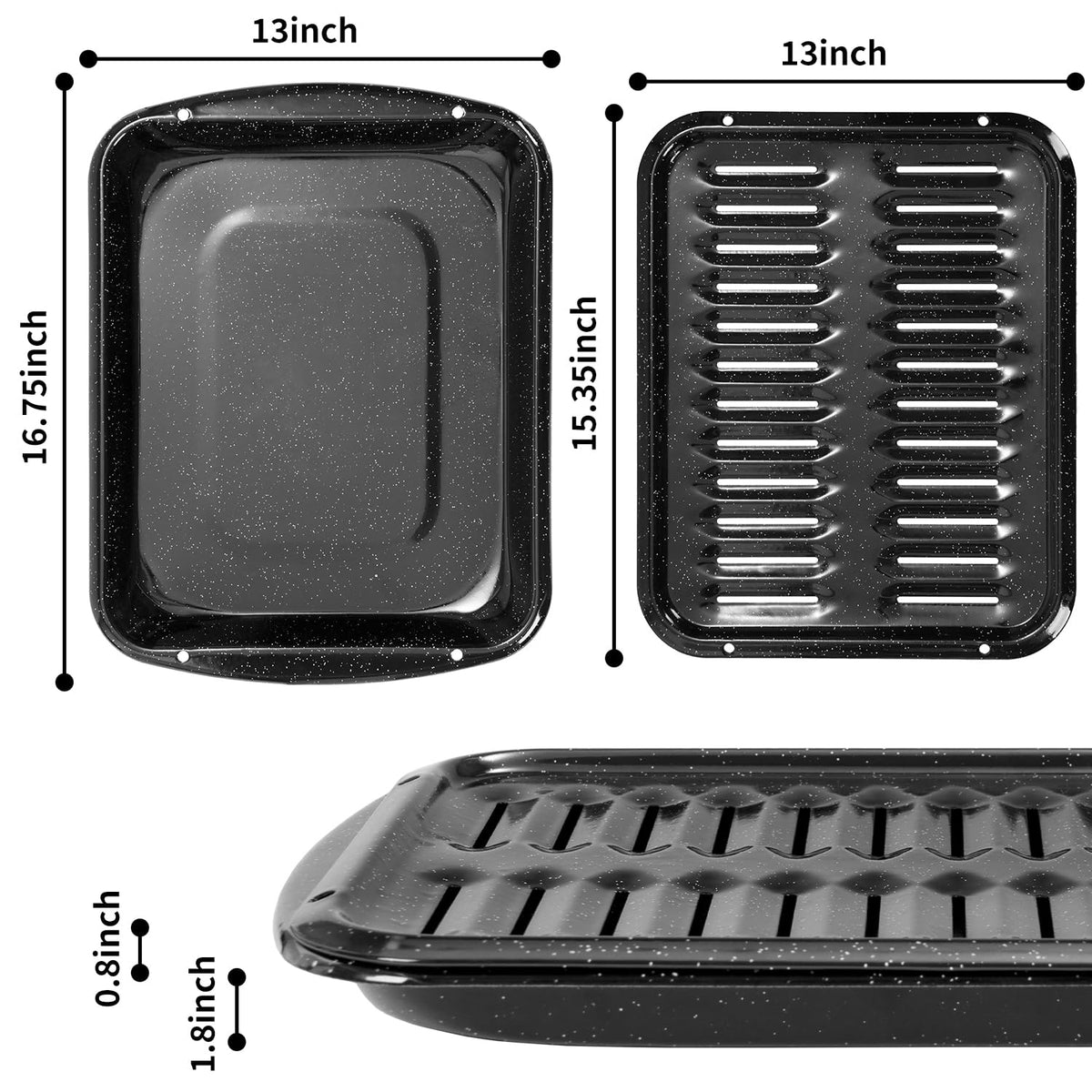 RIDGEPOLE 16.75" Broiler Pan for Oven Nonstick