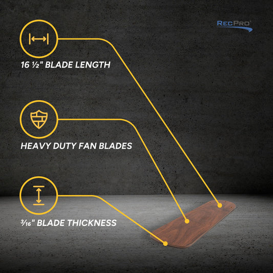 RecPro RV 42" Ceiling Fan Blades, 16.5" Thick, Replacement Blades Only, 4 Pack