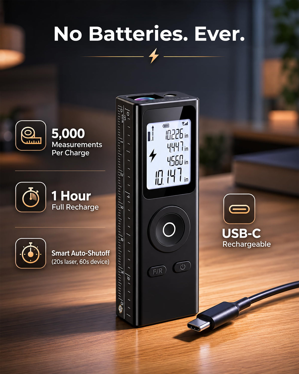 Cooper Ray Mini Laser Measuring Tool, Pocket Size Laser Tape Measure
