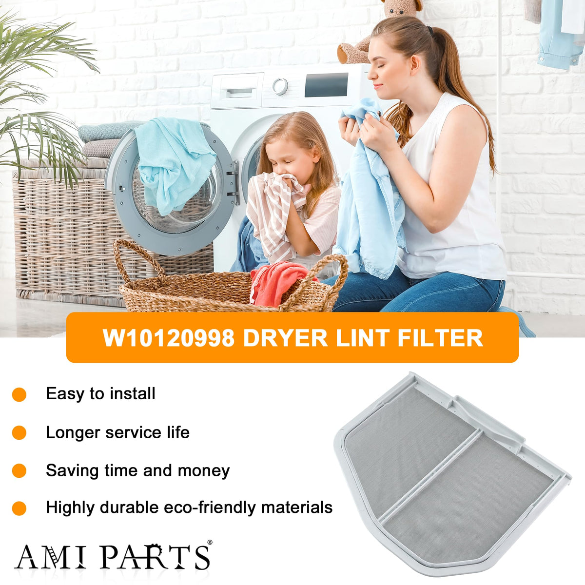 AMI PARTS W10120998 Dryer Lint Screen Filter Repla