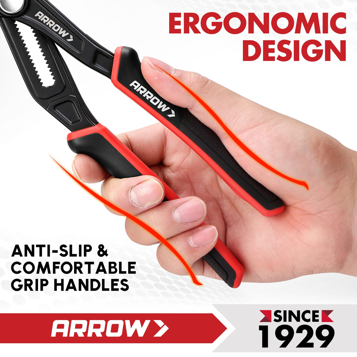 ARROW 2-Piece Quick Adjustable Groove Joint Pliers (8" & 10")