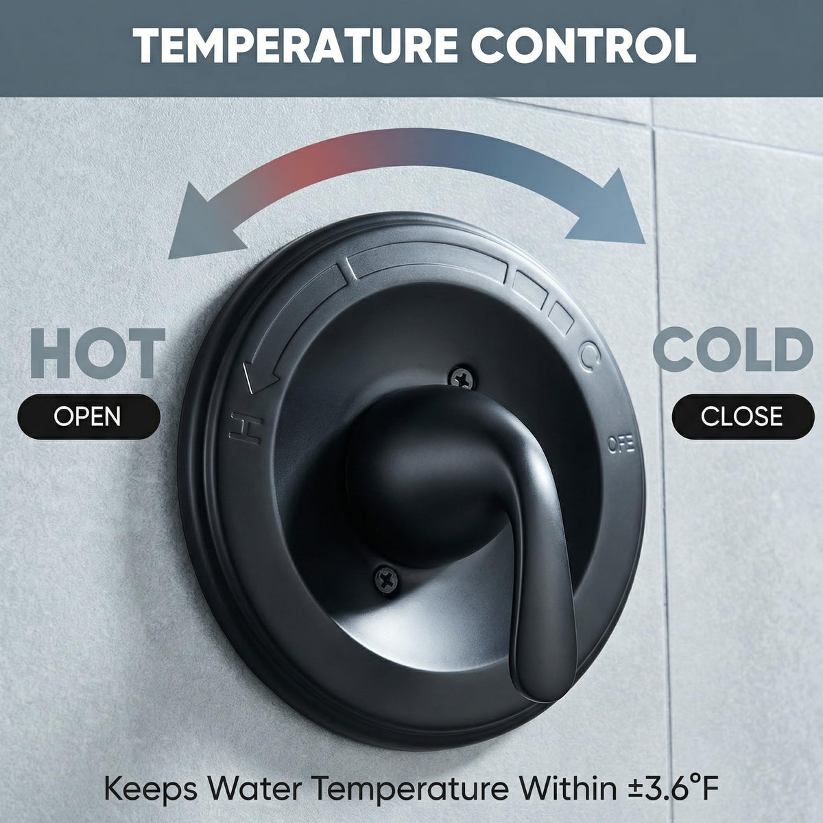 Shower Trim Kit Compatible with Delta 13/14 Series, Matte Black Shower Handle & Cover Plate Replacement, Fits R10000-UNBX/UNBXHF/UNWS/UNWSHF, Cartridge & Valve Body Not Included