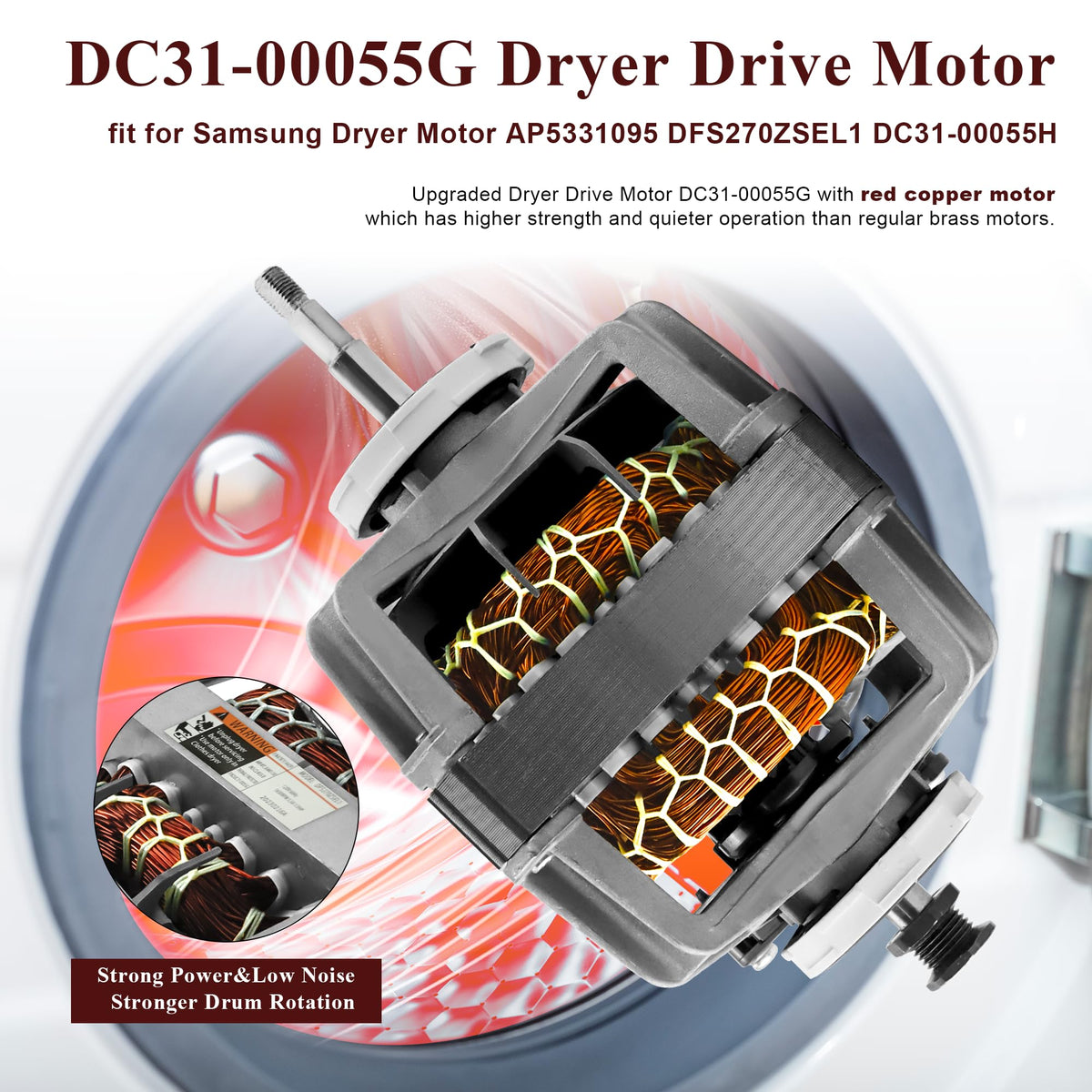 DC31-00055G DFS270ZSEL1 Dryer Motor Fit for Samsun