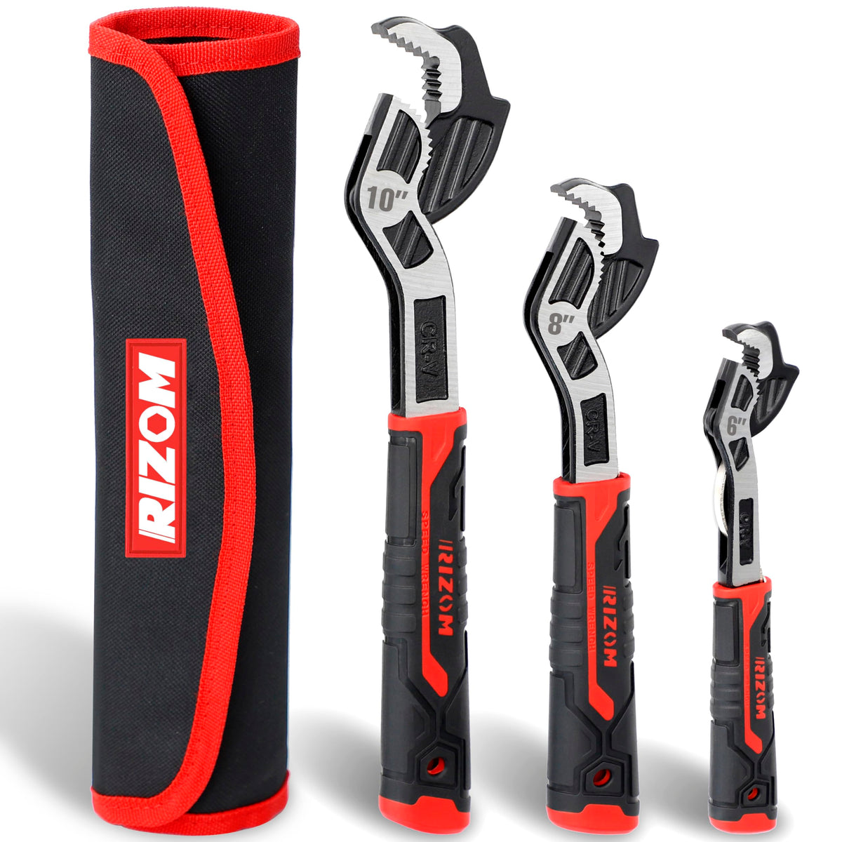 Rizom Self Adjusting Wrench, 6” 8” 10” Pipe Wrench Set