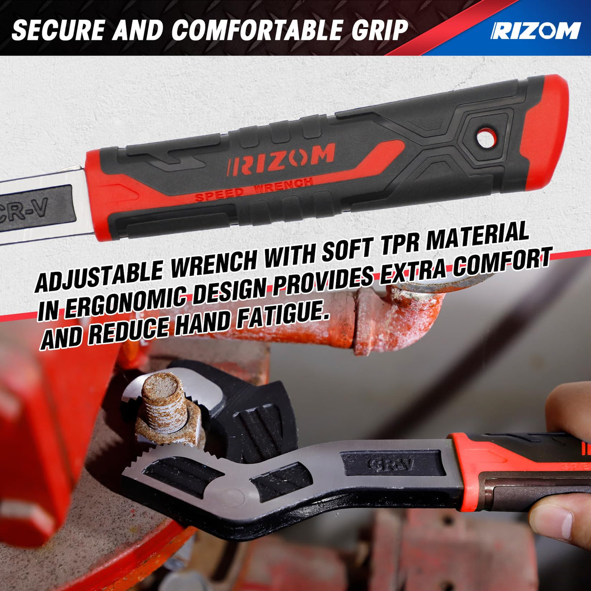 Rizom Self Adjusting Wrench, 6” 8” 10” Pipe Wrench Set