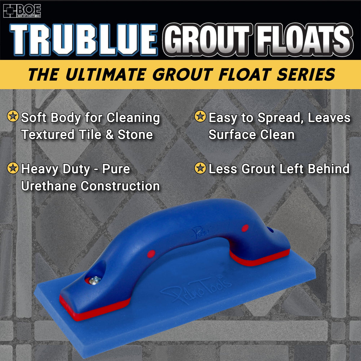 TruBlue Urethane Grout Float for Tile, 3-1/2"x 9"