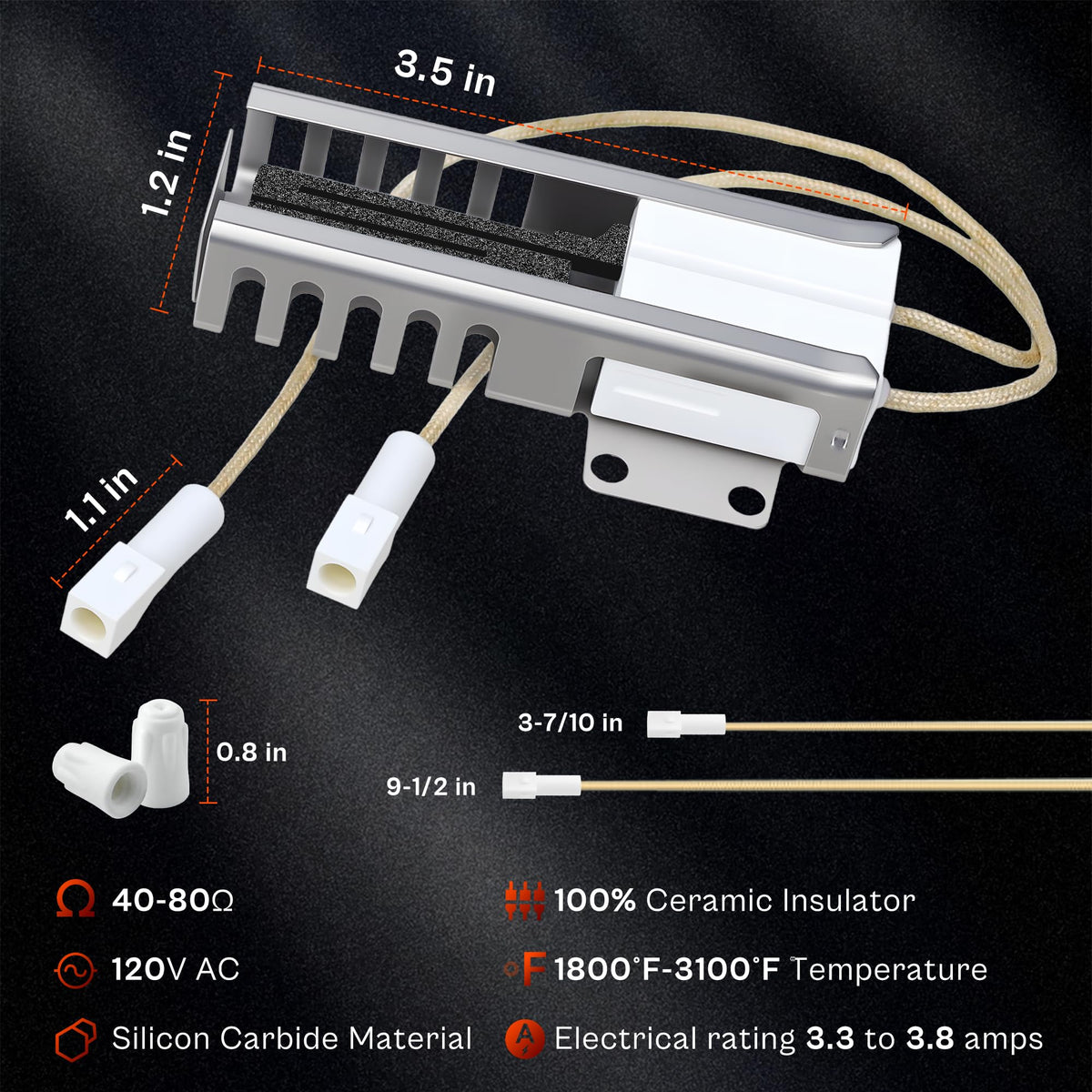 TOMOON Upgraded DG94-01012A NX58H9500WS NX58K9500WG Gas Range Oven Igniter