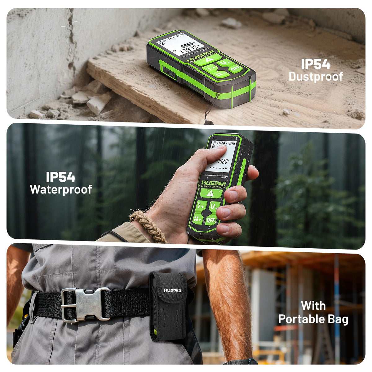 Huepar Bluetooth Green Laser Measuring Tool 200FT, S60-G-BT