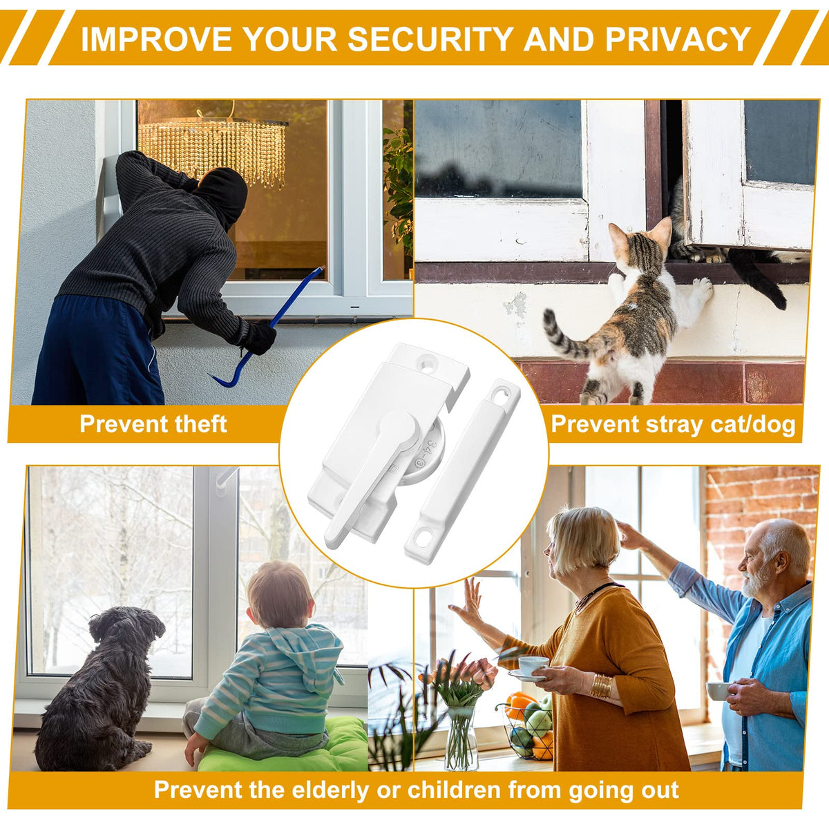 Qunclay 20 Pack Window Sash Lock, 2 Inch Hole Cam Action Latch Keeper