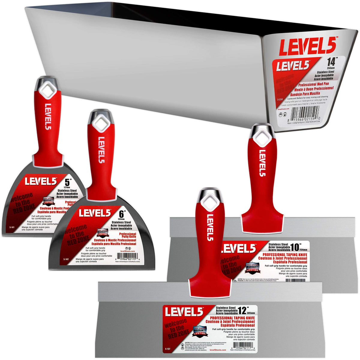 LEVEL5 Drywall Finishing Hand Tool Kit, 5-600