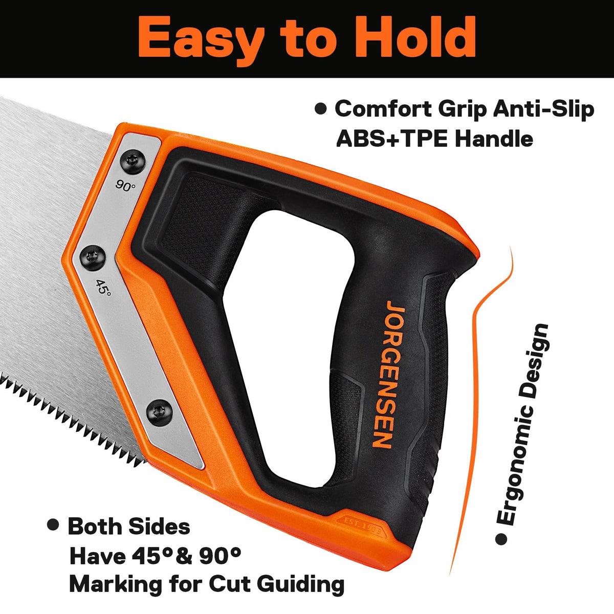JORGENSEN 15 Inch Pro Hand Saw, 8 TPI Fine Cut Aluminum Handle