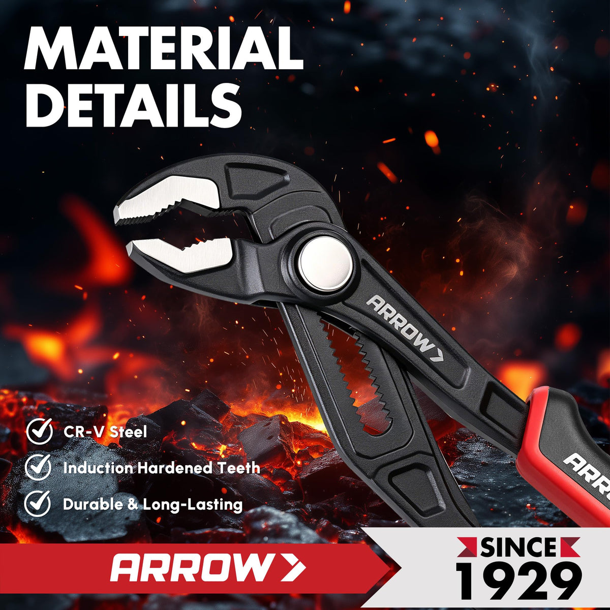 ARROW 2-Piece Quick Adjustable Groove Joint Pliers (8" & 10")