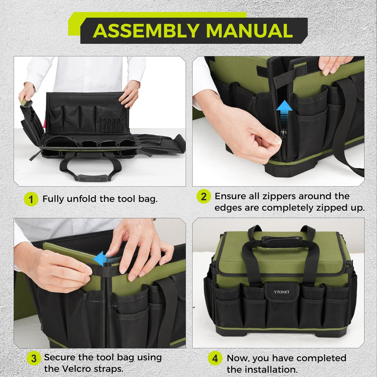 Heavy Duty Tool Bag 16-Inch, Tool Bags for men Toolbox Organizer Tote Gifts