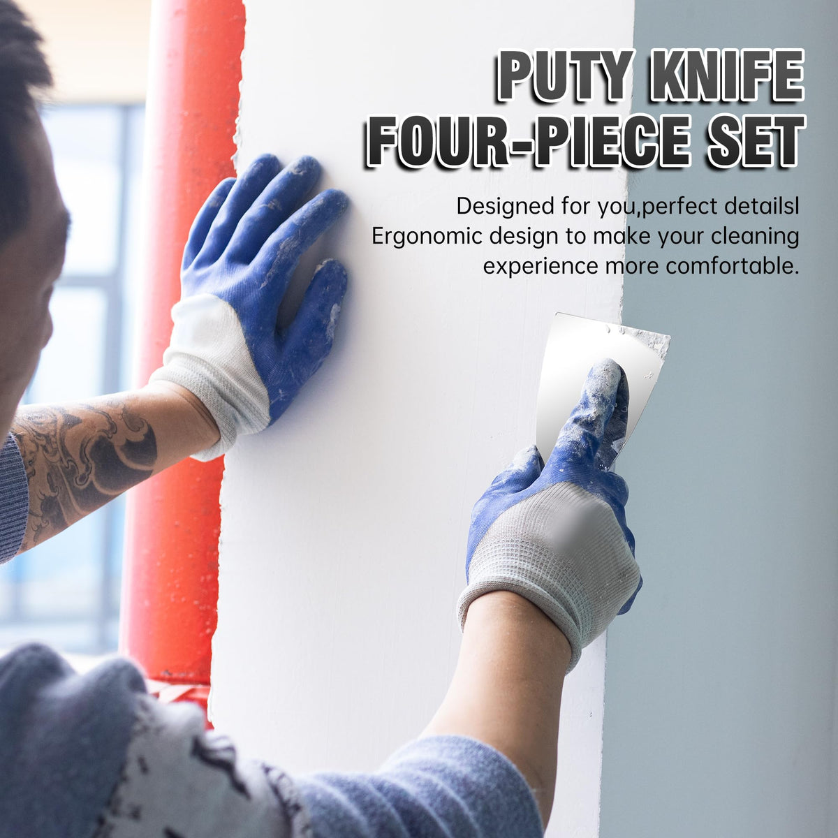 Fishark Putty Knife Set, 2" 3" 4" 6" 8" All-Stainless Steel Scraper, 5Pcs