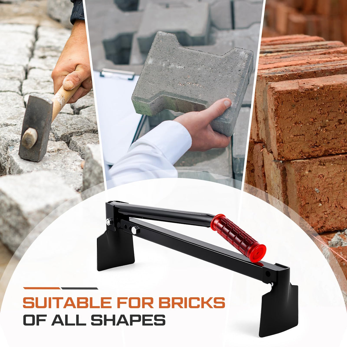 Lothee 2 Pack Brick Tongs, Adjustable Bricks Lifting Tools
