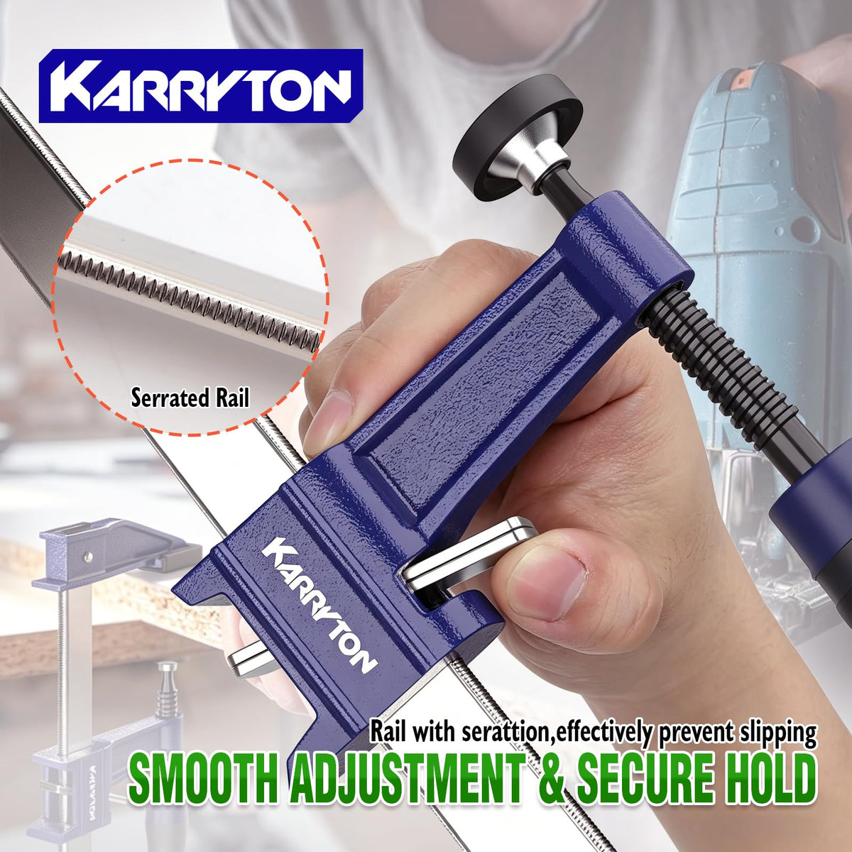 KARRYTON 6PCS Steel Bar Clamps Set (4-Pack 6-Inch & 2-Pack 12-Inch)