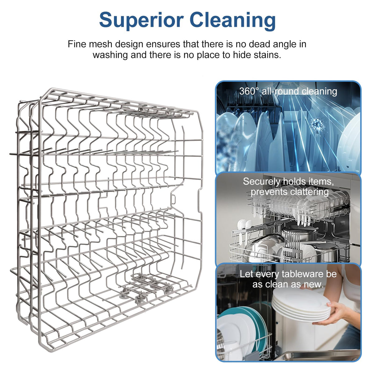 【2026 UPGRADED】DD82-01385A DD82-01385B Dishwasher Upper Rack Replacement Parts Fit for Samsung Dishwaher DW80R2031US, DW80R2031UG, DW80N3030US, DW80N3030UB, DW80N3030UW, DW80M2020US