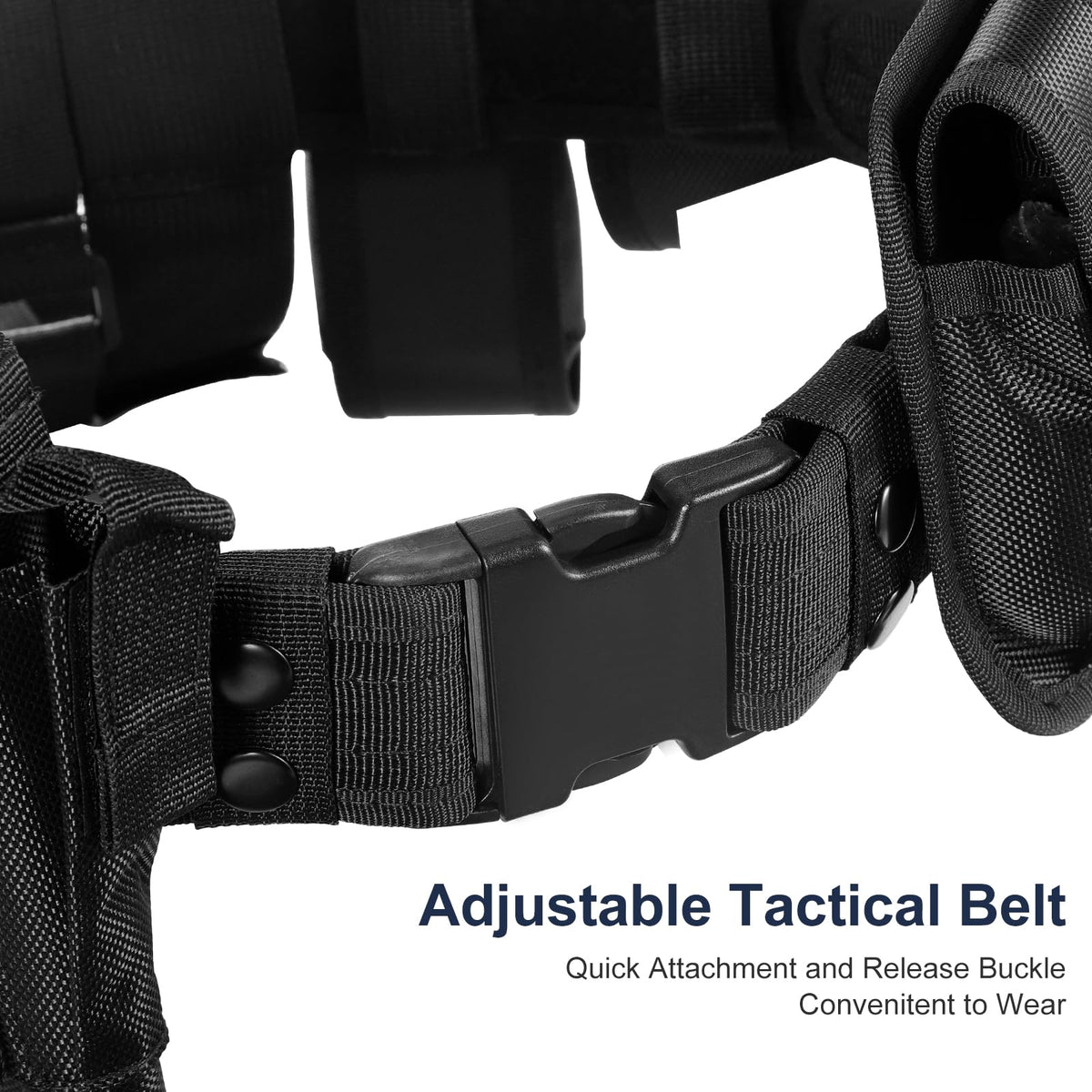abcGoodefg 10 in 1 Black Utility Belt Tactical Police Security Belts with Pouch Men/Women Law Enforcement Duty Belt for Costume Hunting Game Belts & Bags (10 PCS, Black)