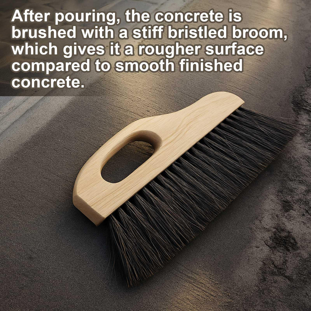 Singhoow 2 Pack Concrete Broom Tools, 12 Inch Masonry Brush Hand Concrete Finish Brush Horse Hair/Poly Bristle Hand Finished Masonry Texturing Tools with Comfort Handle