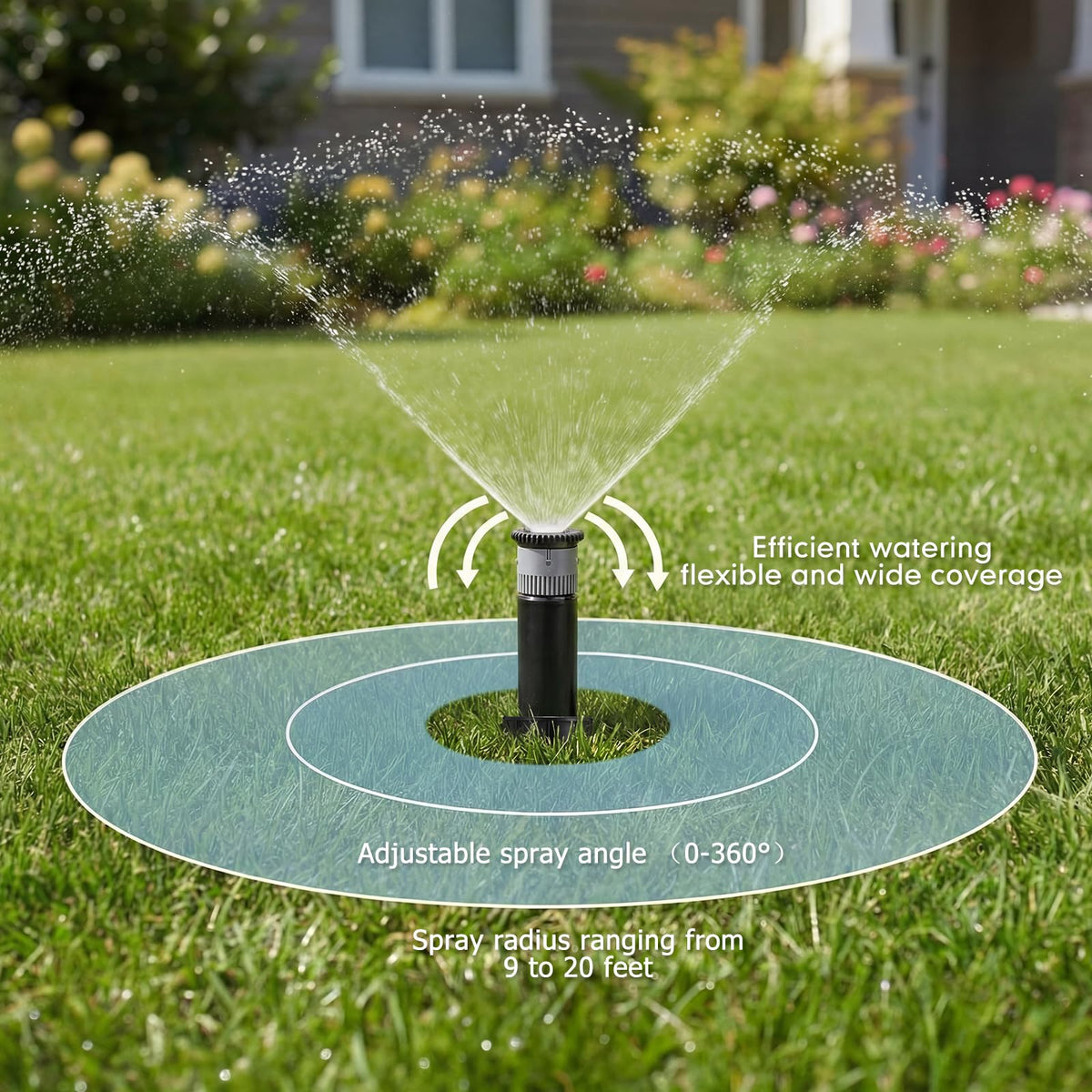 Chicmount 5 Pack 4 Inch Pop up Sprinkler Head Compatible with 1800 Series