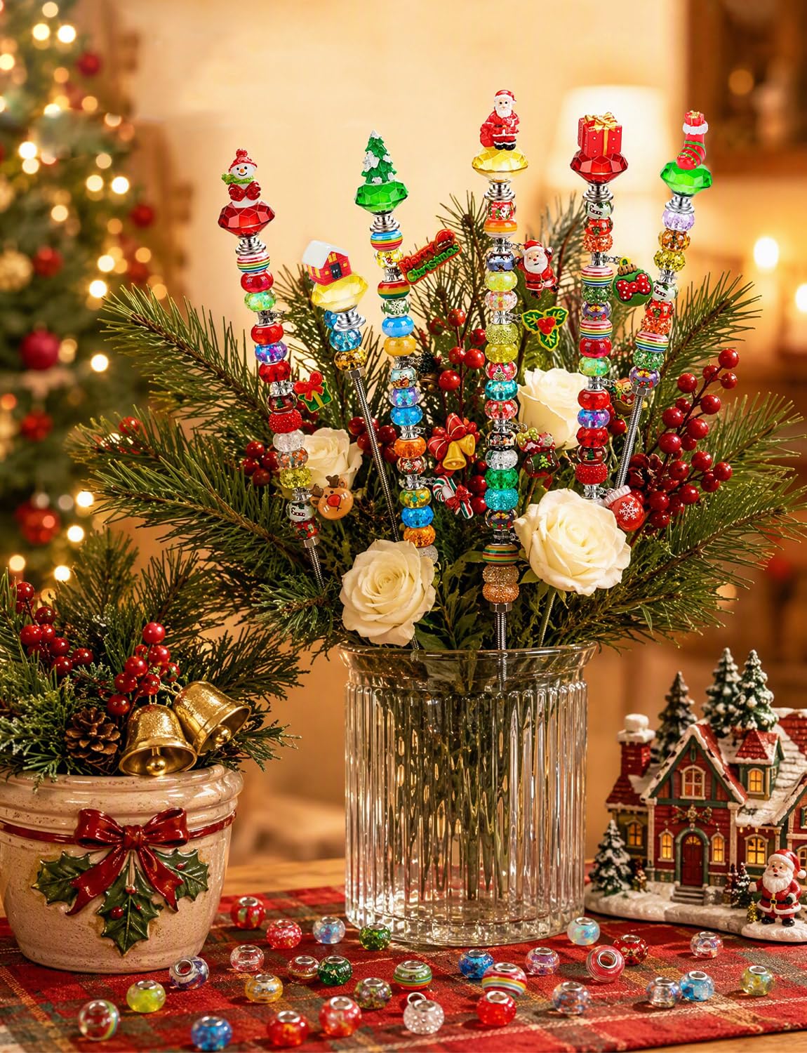 Christmas Beaded Garden Stakes, 12 in Fairy Wand Garden Stake Beads Kits