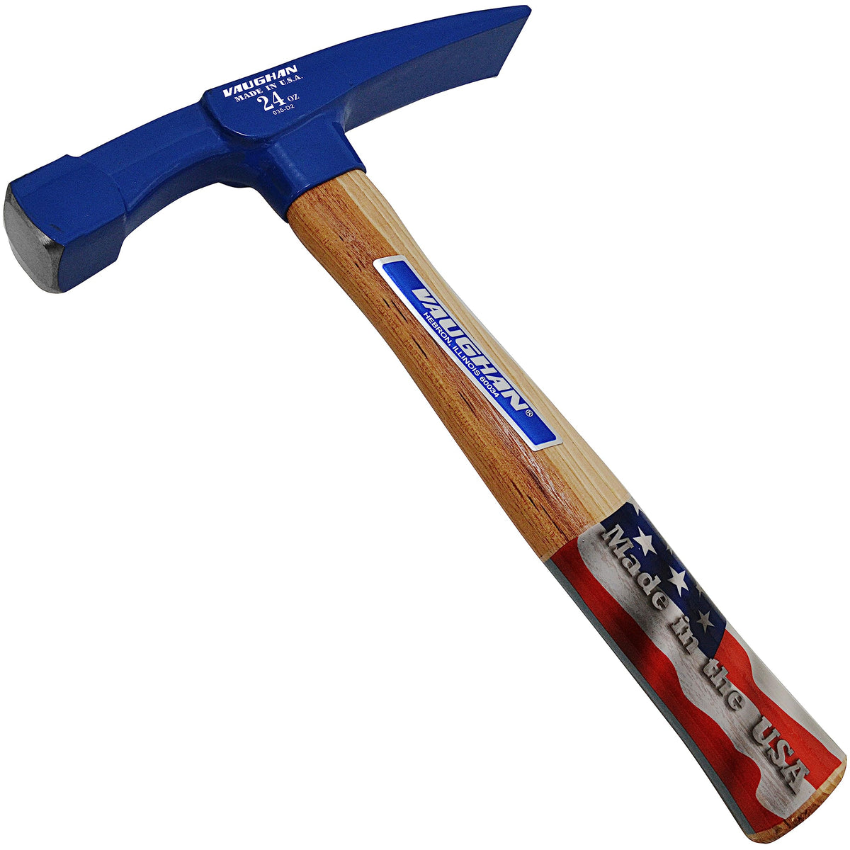 VAUGHAN Bricklayer Hammer, 24 oz, Masonry Hammer, Assembled in the USA