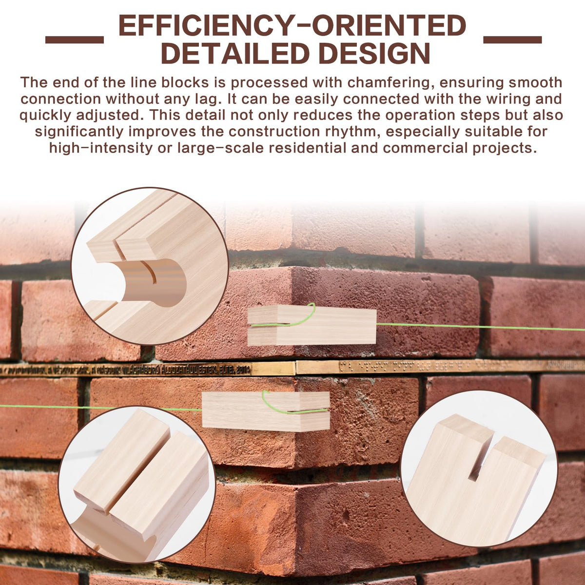 stufool 20 Pcs Masonry Line Blocks, Masonry String Lines Concrete Blocks for Masonry Tools