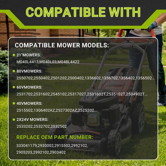 21 Inch Mower Blade, 2 Pack Lawn Mower Blade Compatible with Greenworks 21 inch Mower Blade, Fits MO40L03,MO48L4422,MO40L4413,C3208101 Lawn Mower, Heavy Duty Sharp Replacement Blade