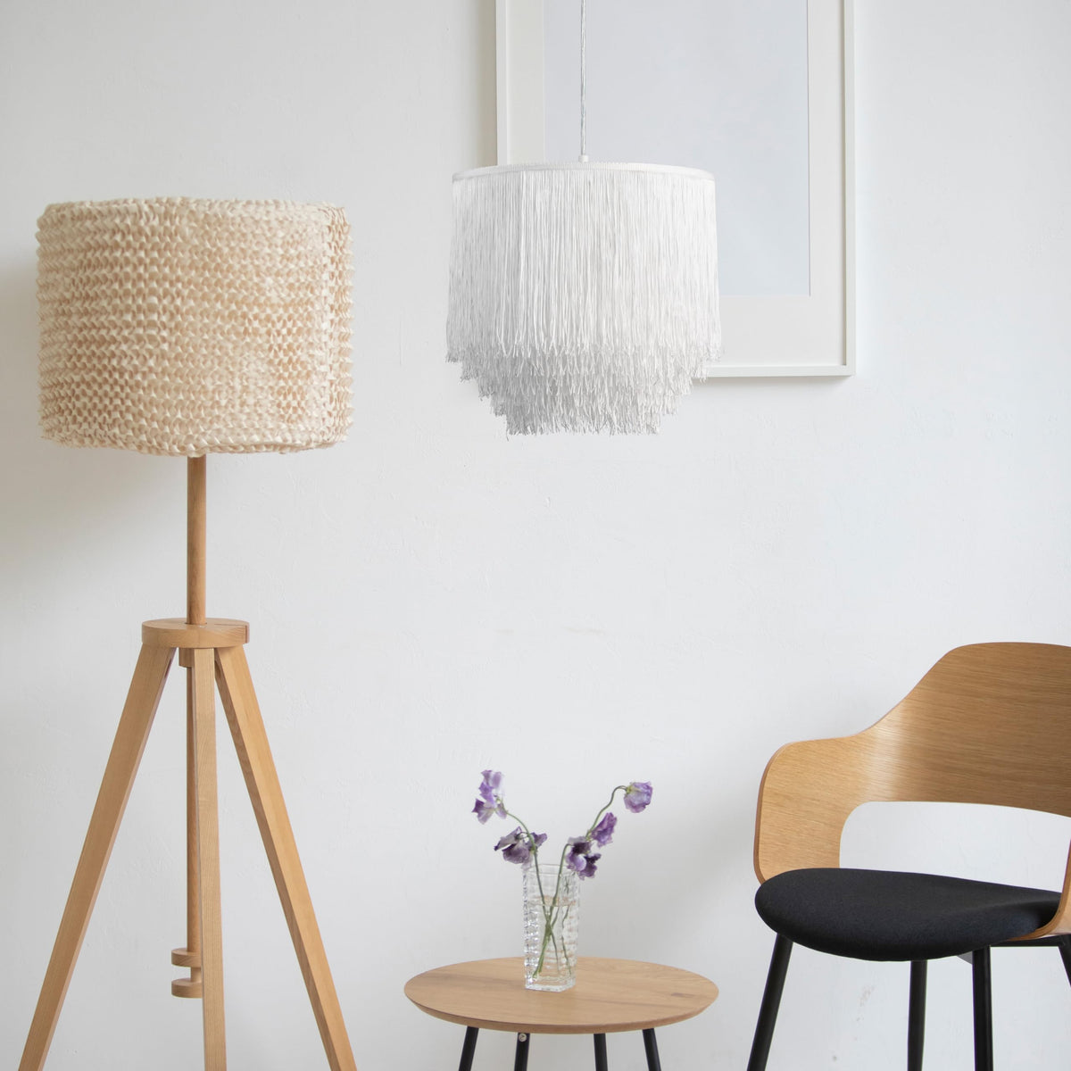 ELFCAB 3-tier Drum Lamp Shade for Pendant Lighting Floor Lamps Replacement Shade, The Fibric Lampshade is made of Natural Linen by hand