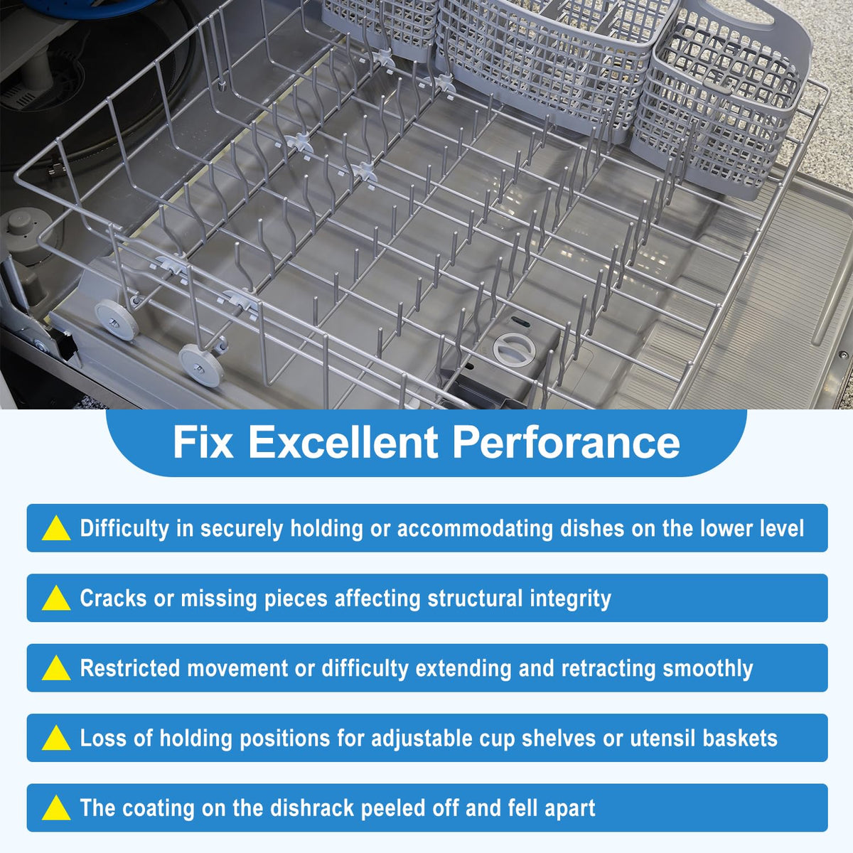 808602302 Dishwasher Lower Rack for Frigidaire Dishwasher Rack Replacement