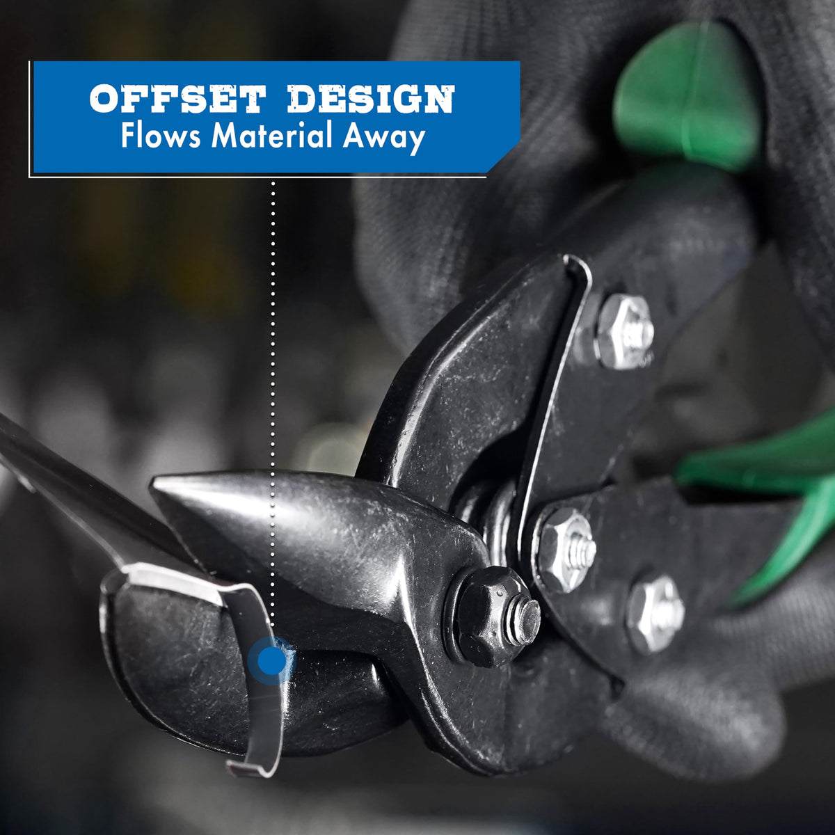 MIDWEST Blackout Aviation Snips, Right Cut Offset, Tin Snips