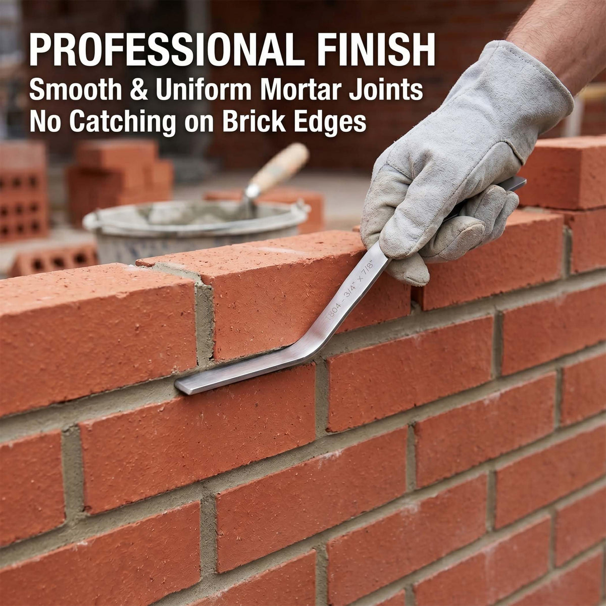 Brick Tuck Pointing Trowel Tool, 4-piece Double Ended Bricks Jointer