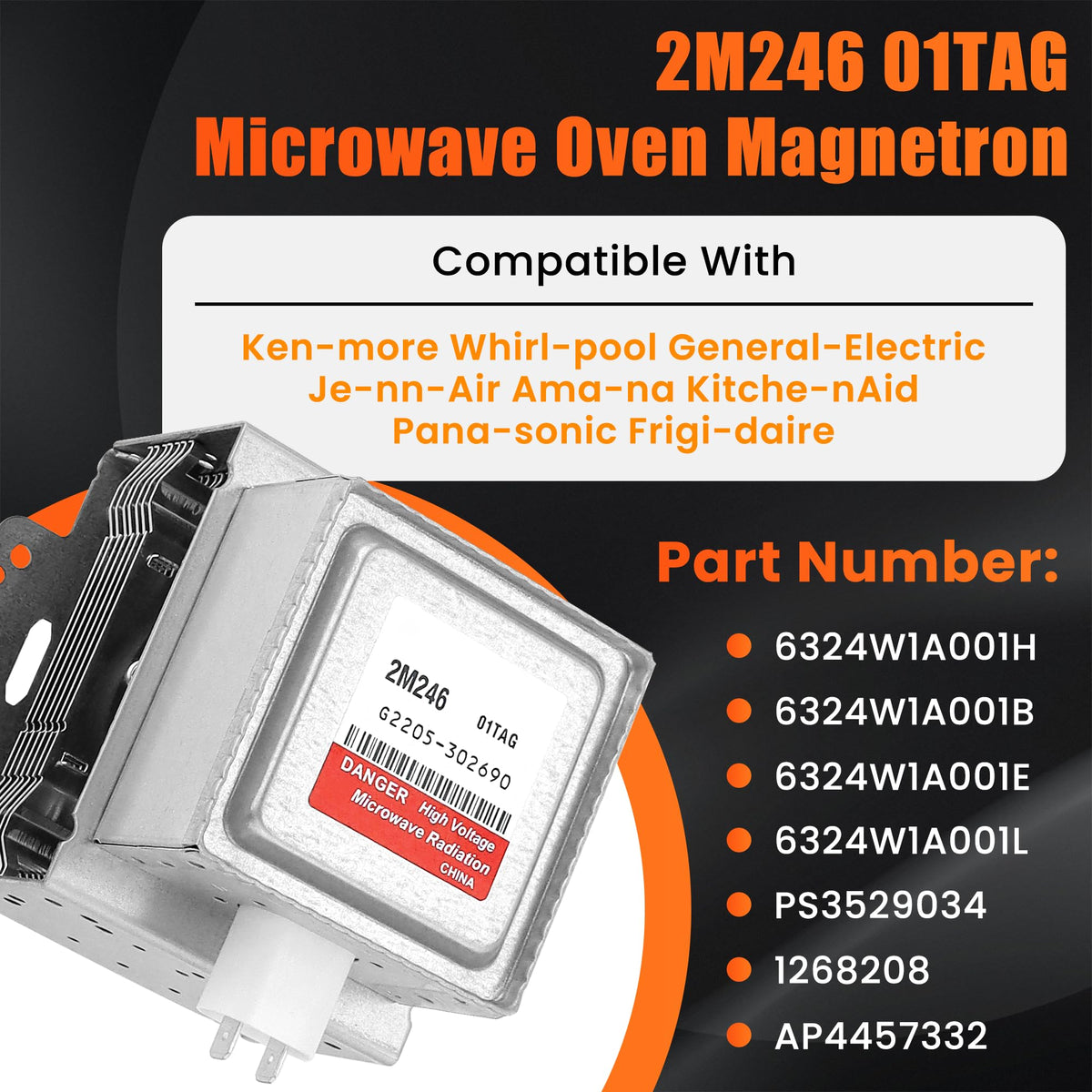2M246 6324W1A001L Microwave Magnetron Replacement 